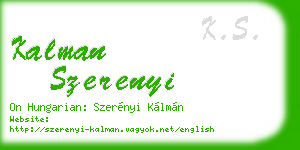 kalman szerenyi business card