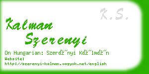 kalman szerenyi business card